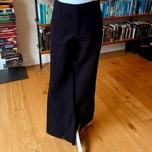 Frame, Le High flare black split hem trousers, size 6